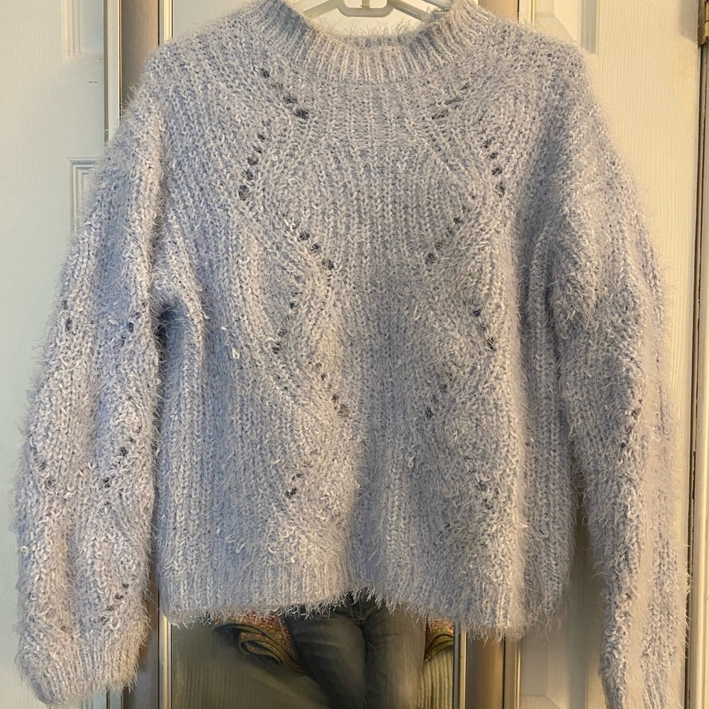 Cozy and soft pretty and feminine light blue sweater